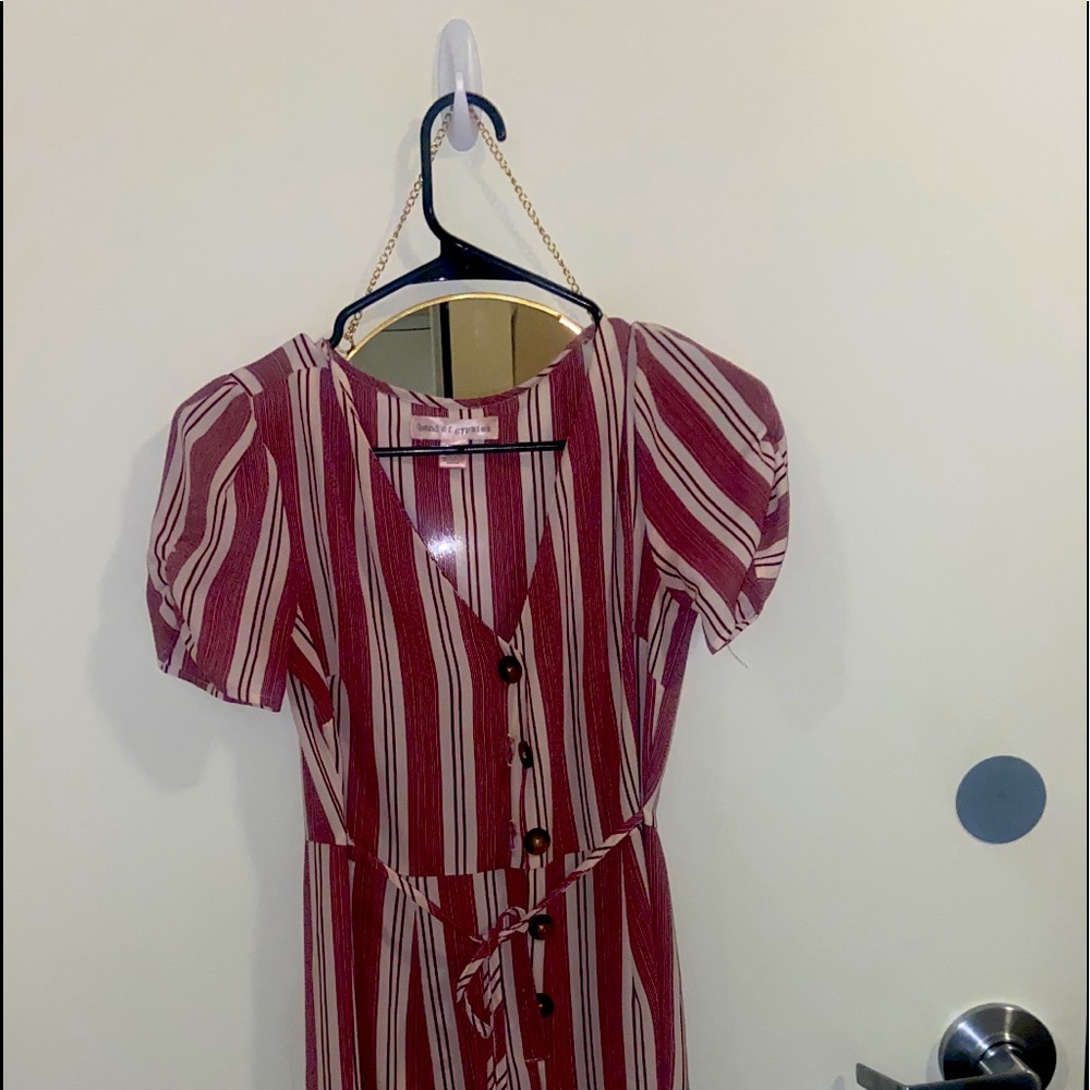 Pink and white striped jumpsuit! Love it! Just too small!!